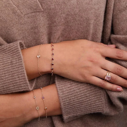 Newport Garnet Bracelet in 14k Gold (January)