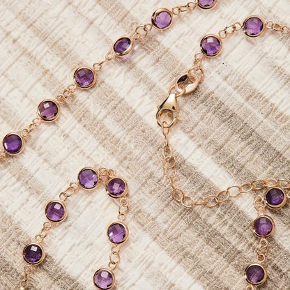 Newport Amethyst Necklace in 14k Gold (February)