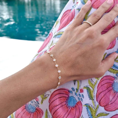 Newport Opal Bracelet in 14k Gold (October)