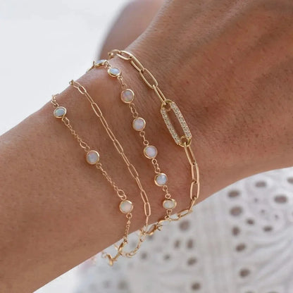 Newport Opal Bracelet in 14k Gold (October)