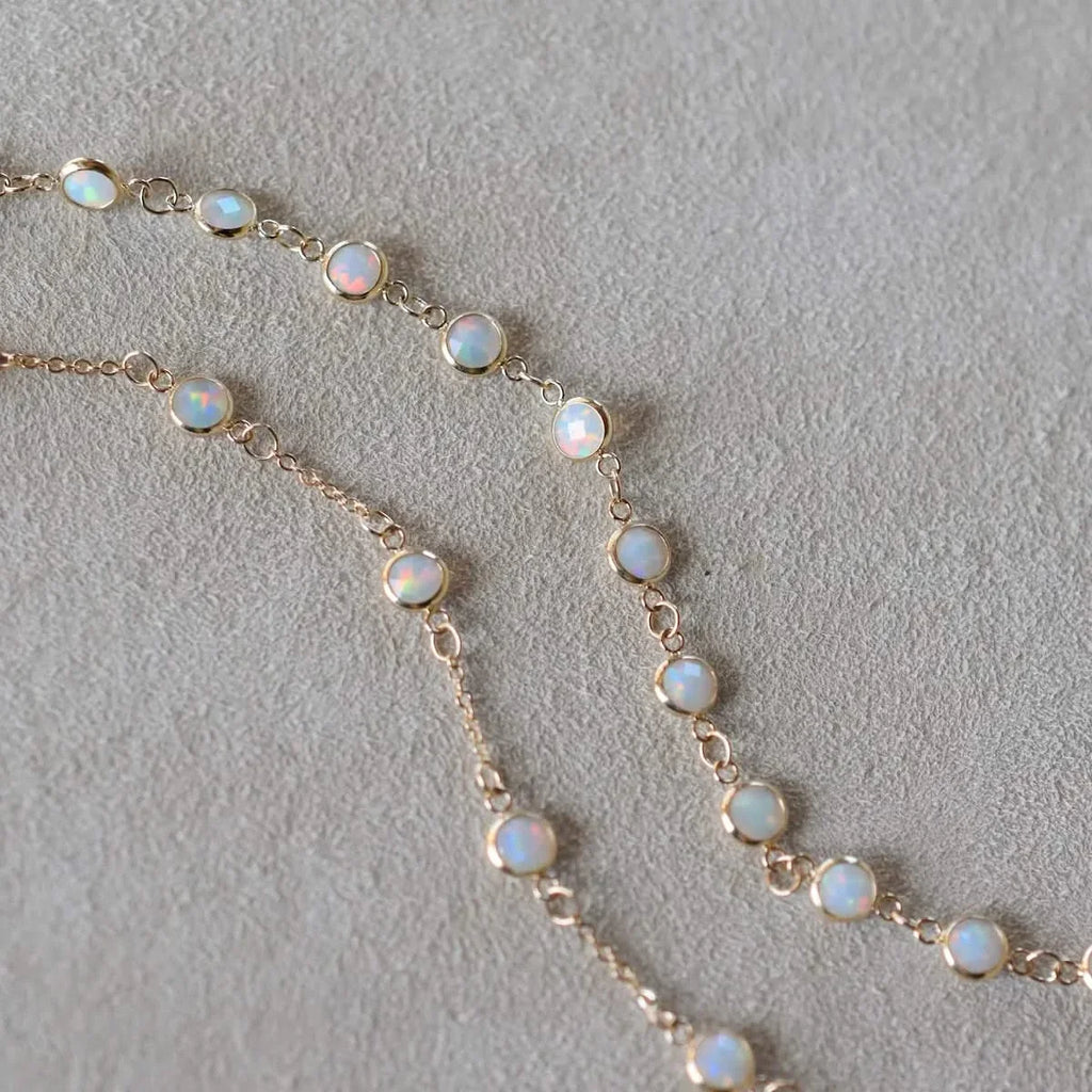 Newport Opal Necklace in 14k Gold (October)