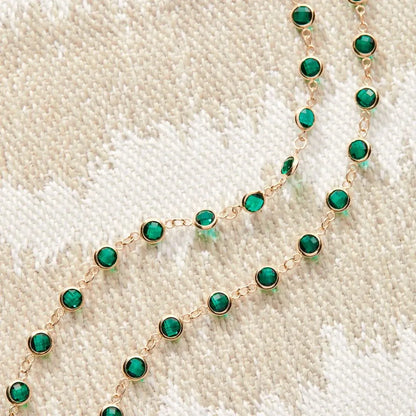 Newport Emerald Necklace in 14k Gold (May)