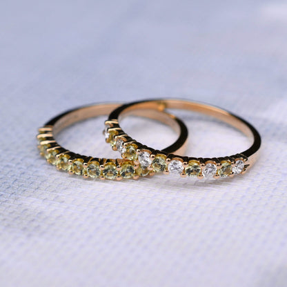Rosecliff Peridot Stackable Ring in 14k Gold (August)