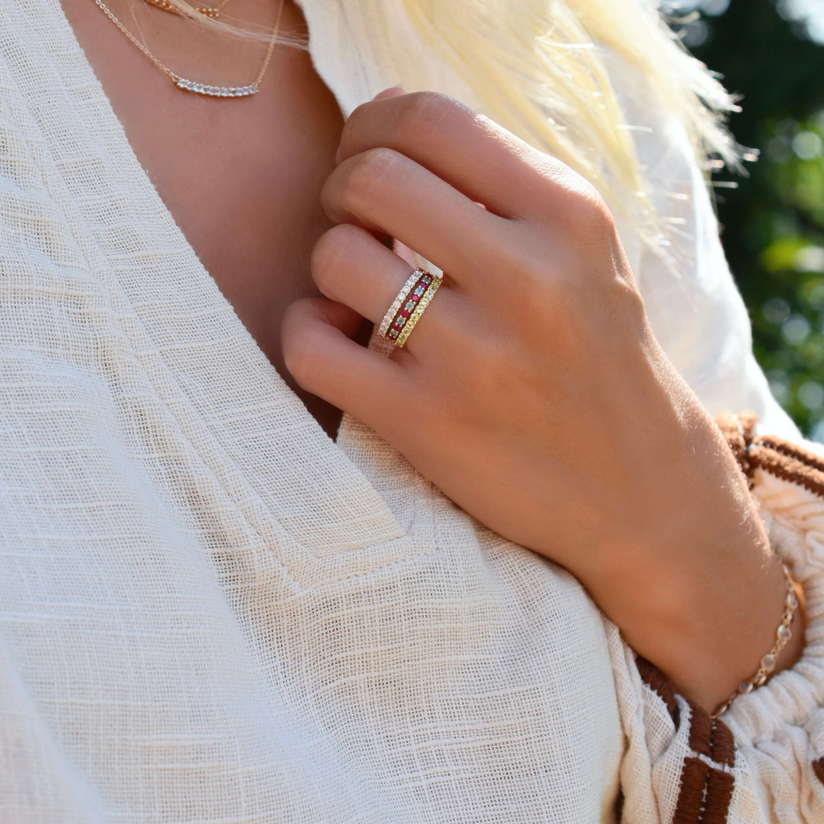 Rosecliff Birthstone Stackable Ring in 14k Gold