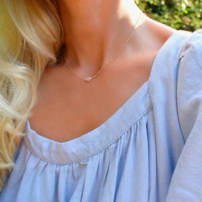 Grand 1 Pink Opal Necklace and Earrings Set in 14k Gold (October)