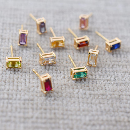 Providence 3 Ruby Pendant and Stud Earrings Set in 14k Gold (July)