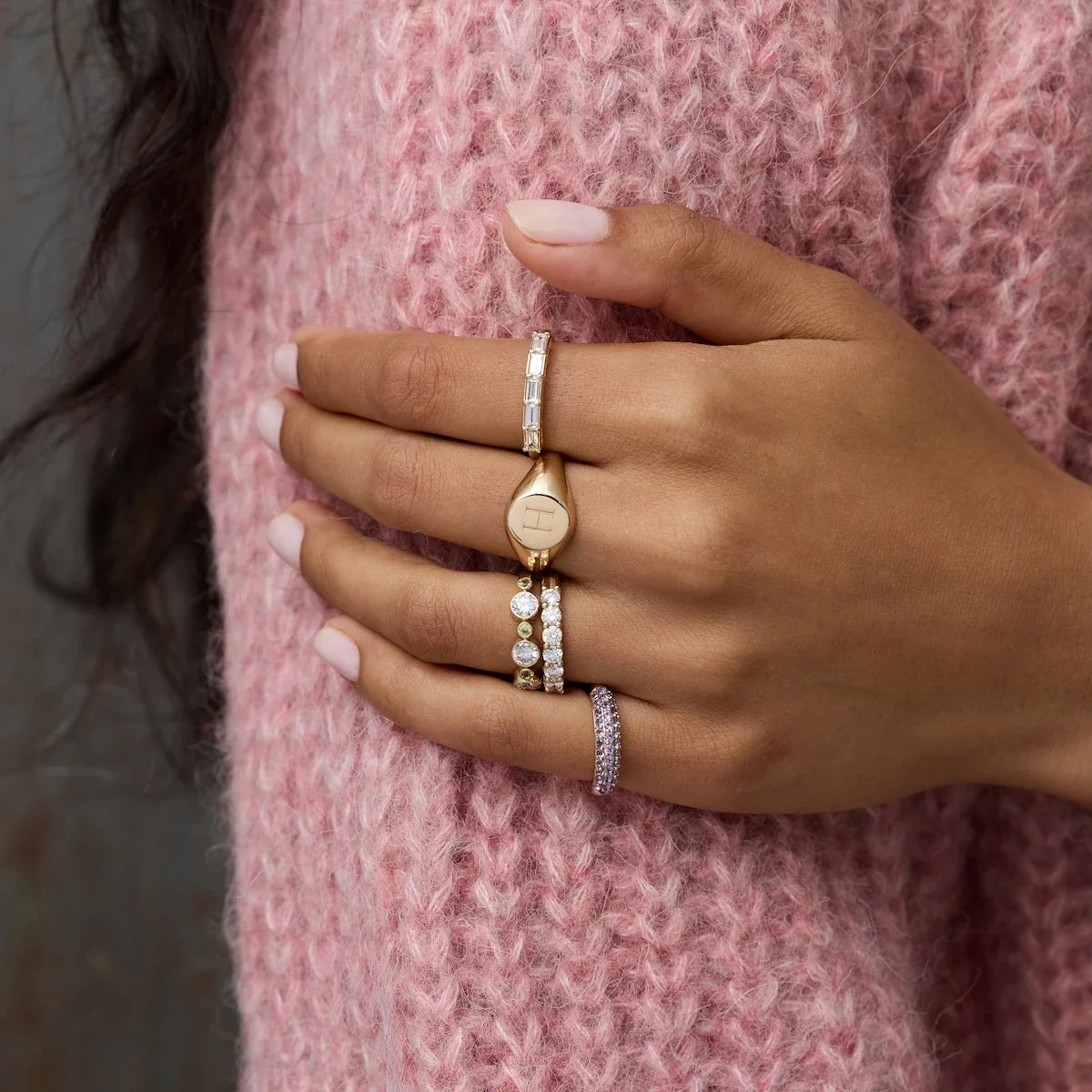 Rosecliff Luxe Birthstone Stackable Ring in 14k Gold