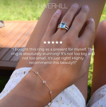 Warren Vertical Birthstone Ring with Accent Stones in 14k Gold