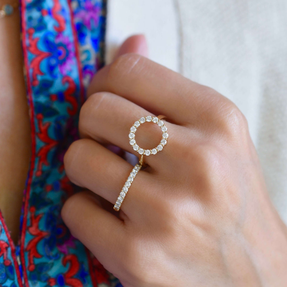 Rosecliff Circle Diamond Ring in 14k Gold (April)