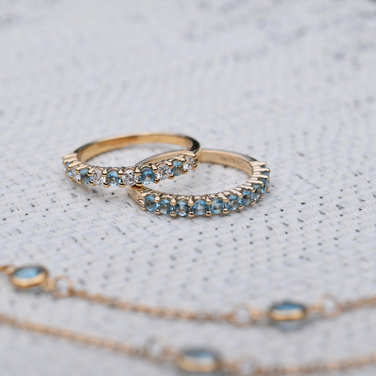 Rosecliff Nantucket Blue Topaz Stackable Ring in 14k Gold (December)