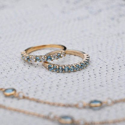 Rosecliff Nantucket Blue Topaz Stackable Ring in 14k Gold (December)