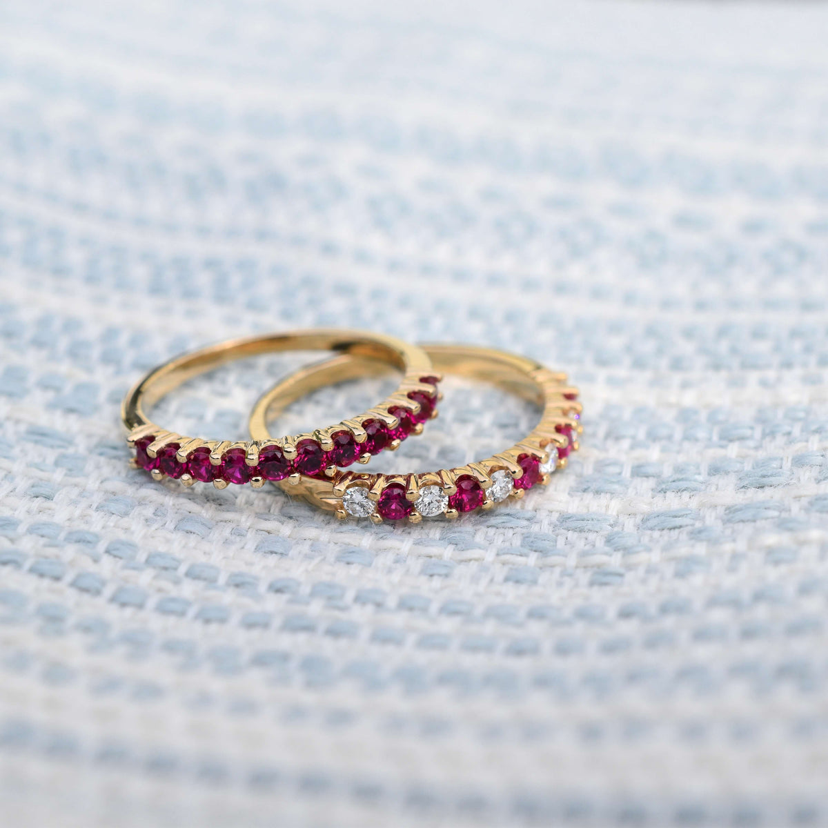 Rosecliff Ruby Stackable Ring in 14k Gold (July)