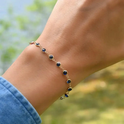 Newport Sapphire Bracelet in 14k Gold (September)