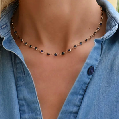Newport Sapphire Necklace in 14k Gold (September)