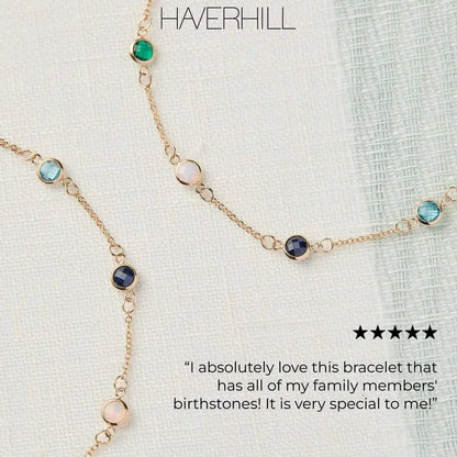 Petite 8 Birthstone Bracelet in 14k Gold