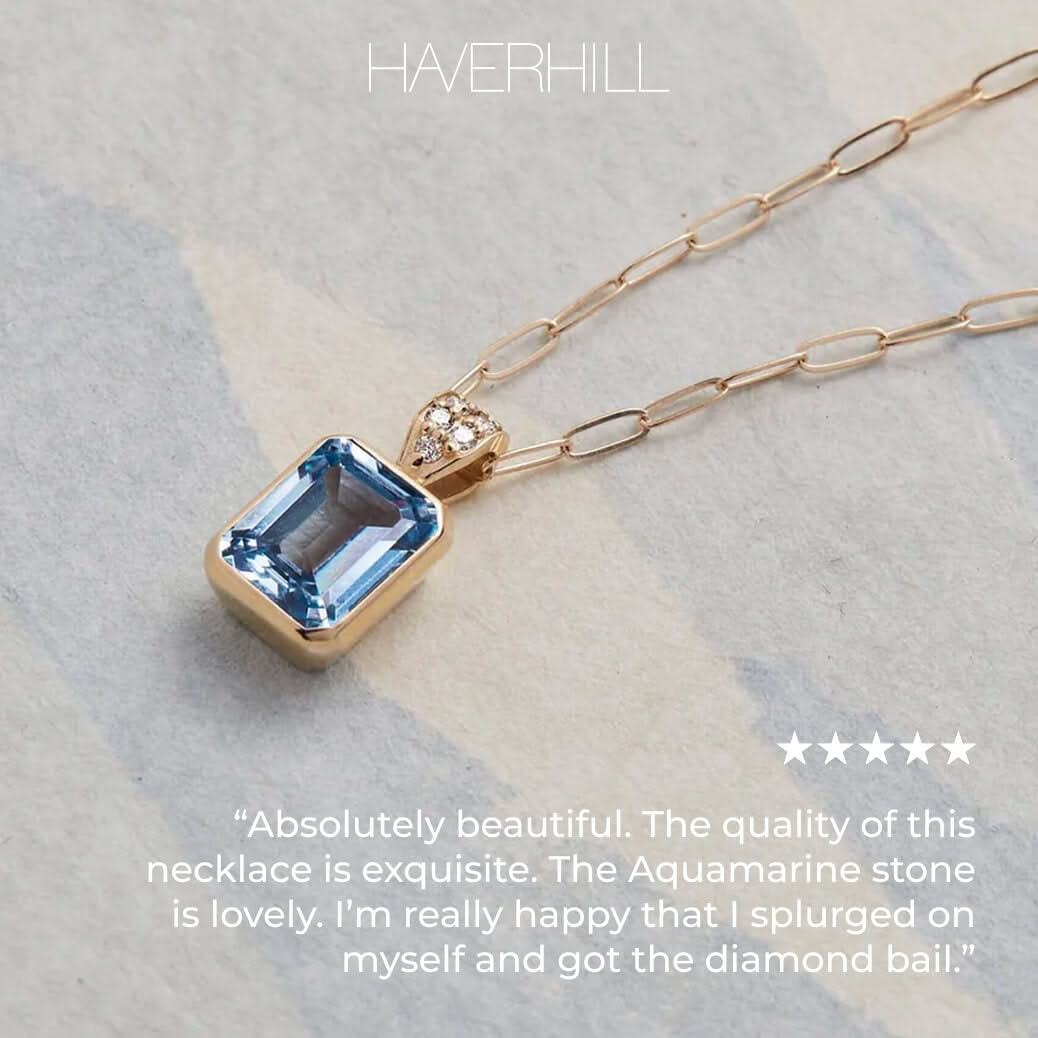 Warren Birthstone Pendant with Diamond Bail in 14k Gold