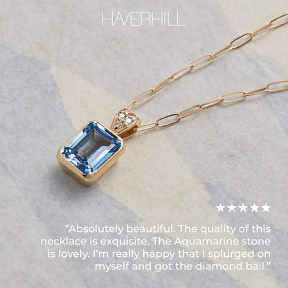 Warren Birthstone Pendant with Diamond Bail in 14k Gold