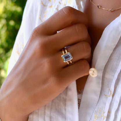 Warren Vertical Birthstone Ring in 14k Gold